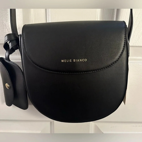 NWT Melie Bianco Piper Vegan Leather Crossbody Bag Black - Picture 2 of 12